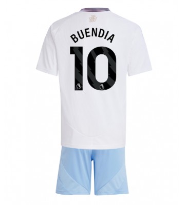 Aston Villa Emiliano Buendia #10 Segunda Equipación Niños 2024-25 Manga Corta (+ Pantalones cortos)